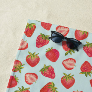 Serviette de plage de Pale Mint Red Summer Fruit