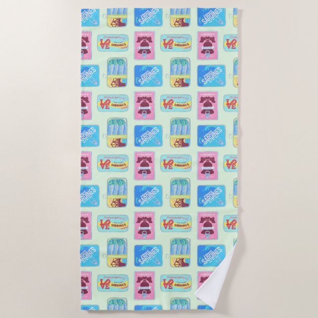 Serviette de plage de Philly - Sardine en boîte de (Devant)