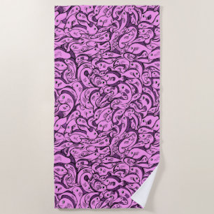 Serviette de plage de poisson rose