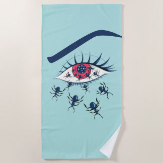 Serviette De Plage De Red Eye déplaisant étrange avec l'horreur de