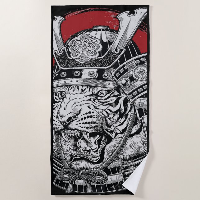 Serviette de plage de Samurai Tiger (Devant)