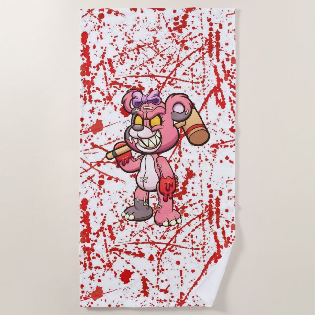 Serviette de plage de Scare Bear (Devant)