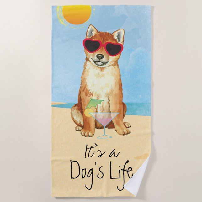 Serviette de plage de Shiba Inu (Devant)