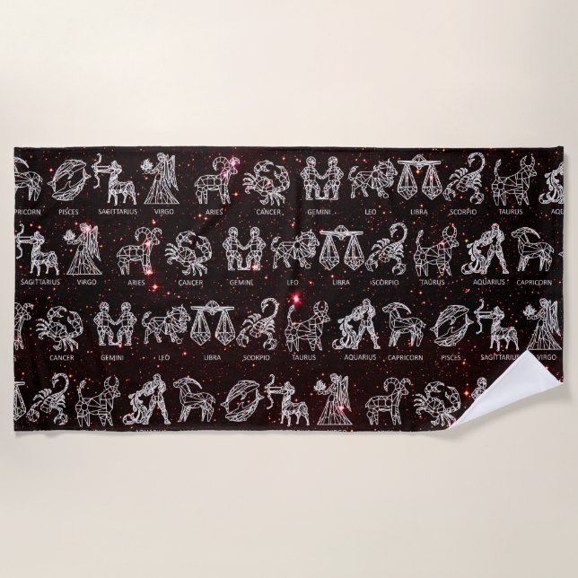 Serviette de plage de signe de zodiaque (brun) (Devant)