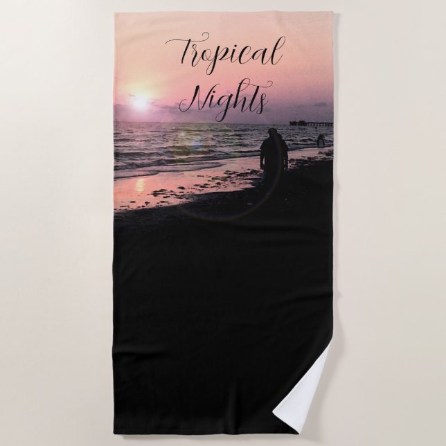 Serviette de plage de Sunset Nights Tropical (Devant)