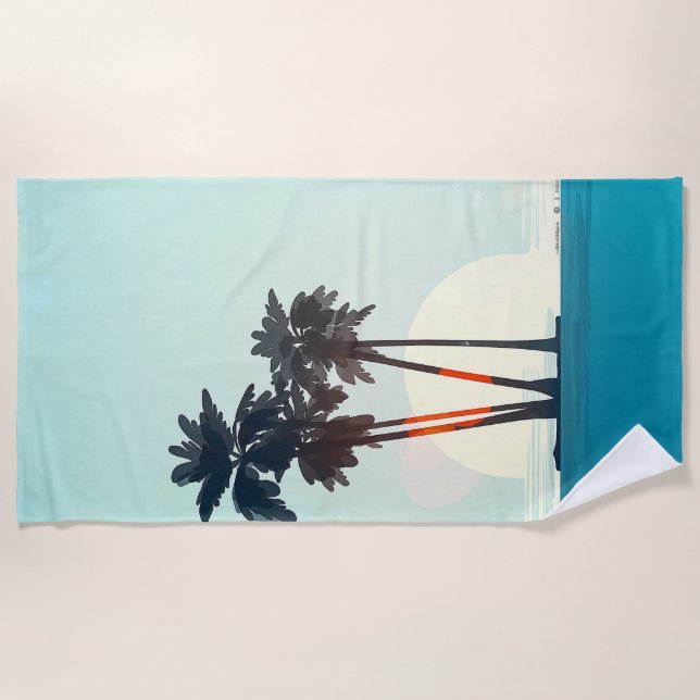 Serviette de plage de Sunset Palms (Devant)