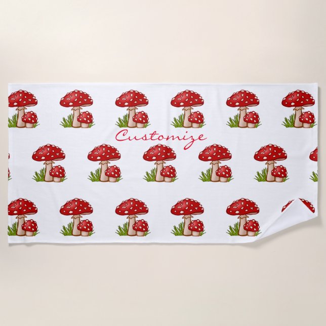 Serviette de plage de Thunder_Cove, aux champignon (Devant)