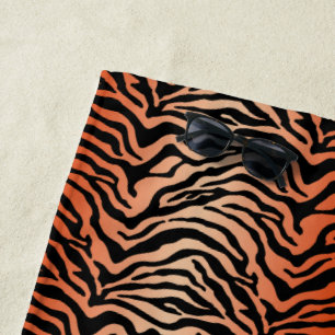Serviette de plage de tigre orange et noir