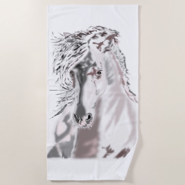 Serviette de plage de White Horse (Devant)