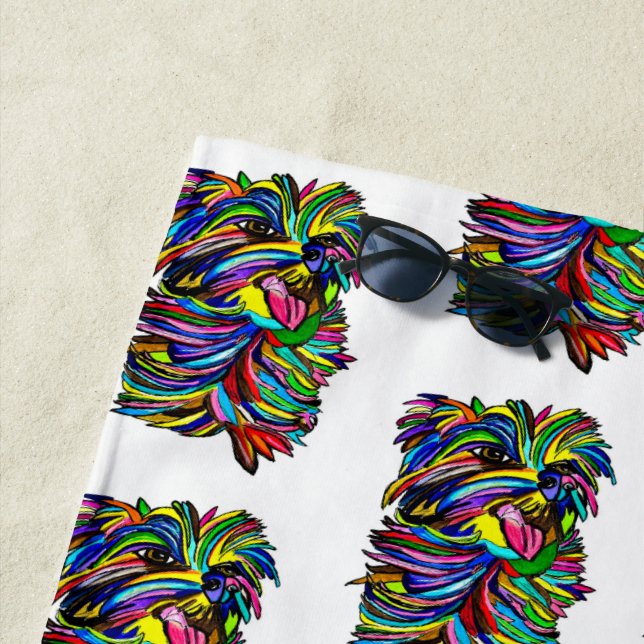 Serviette de plage de Yorkie (En situation)