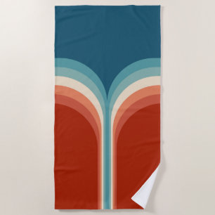 Serviette De Plage Décor à double arc de style rétro coloré