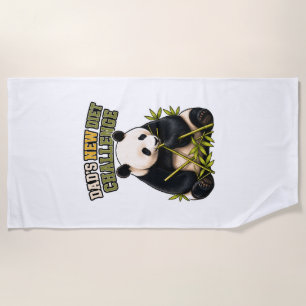 Serviette De Plage Défi de régime de panda drôle
