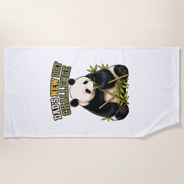 Serviette De Plage Défi de régime de panda drôle (Devant)