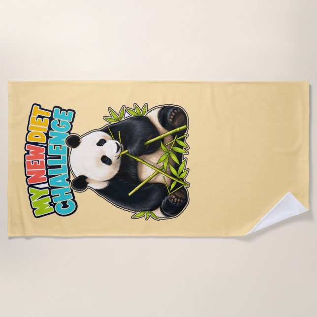 Serviette De Plage Défi de régime de papa Funny Panda (Devant)