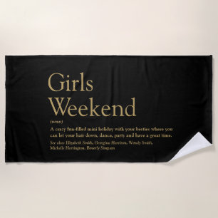 Serviette De Plage Définition de week-end personnalisé pour filles en