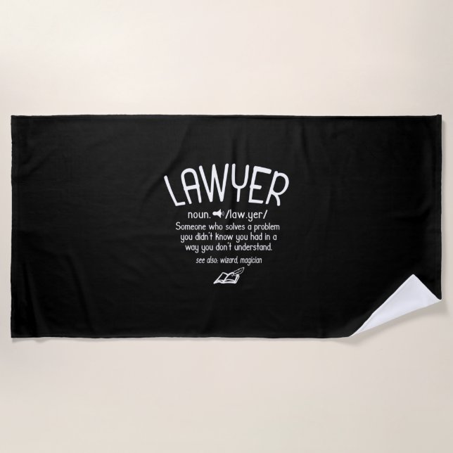 Serviette De Plage Définition drôle de l'avocat (Devant)