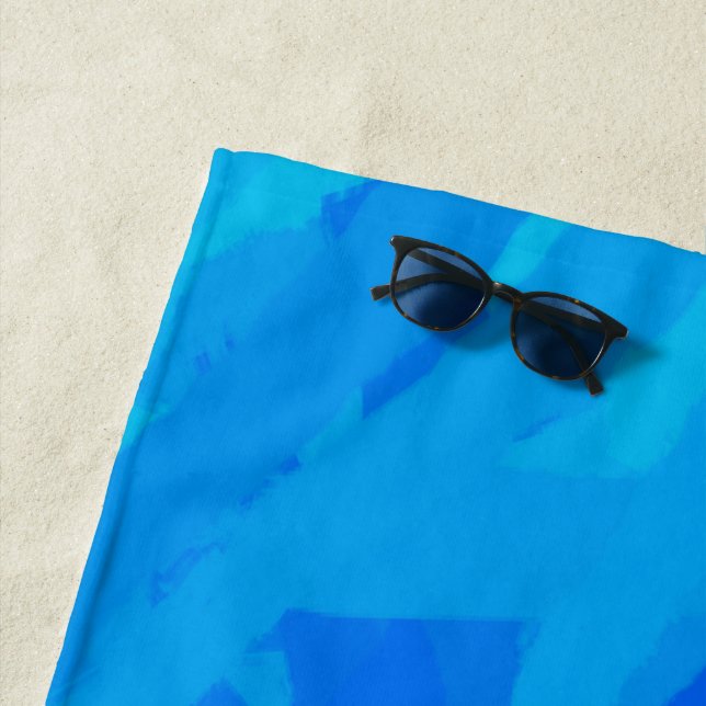 Serviette De Plage Dégradé bleu Abstrait (En situation)