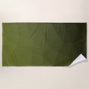 Serviette De Plage Dégradé de vert olive de l'armée à motif géométriq