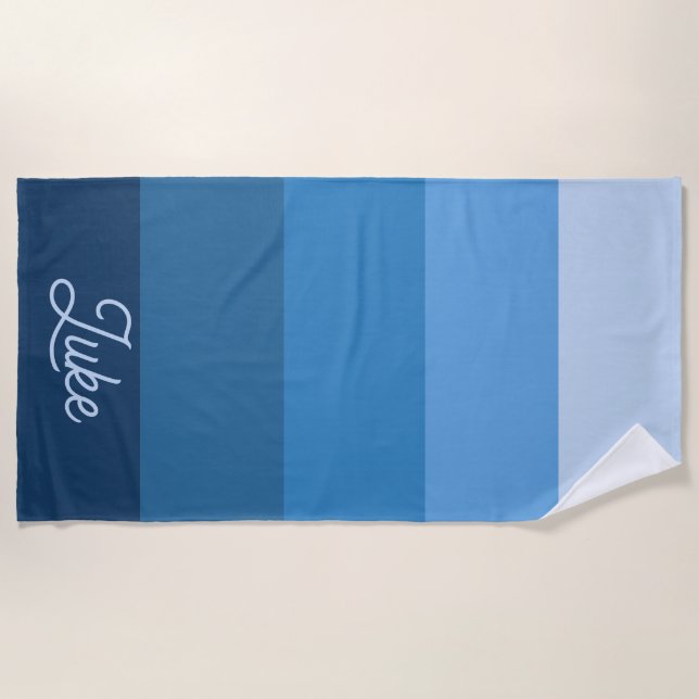Serviette De Plage Dégradé ombré bleu (Devant)