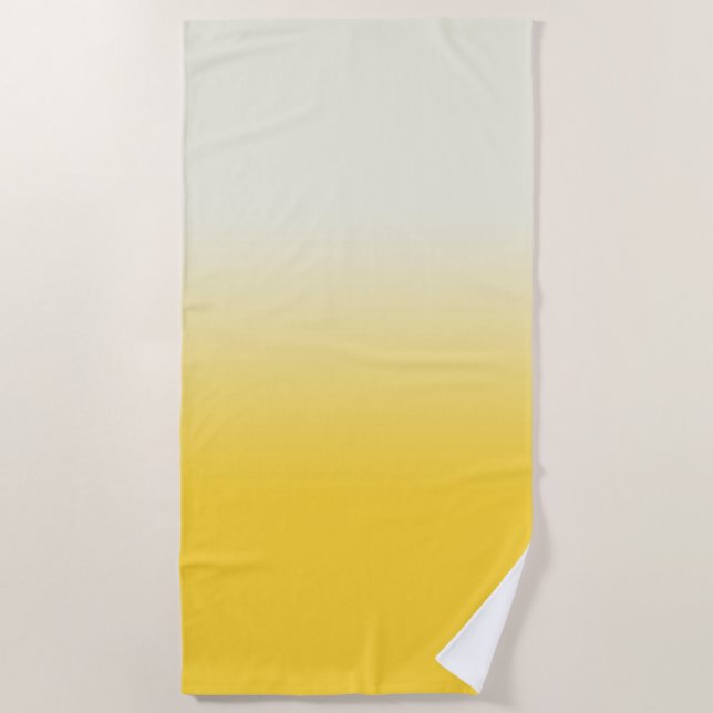 Serviette De Plage Dégradé Ombre jaune blanc (Devant)