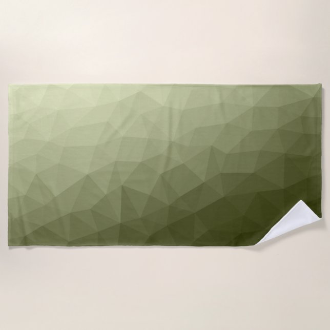 Serviette De Plage Dégradé vert clair de l'armée motif de maille géom (Devant)