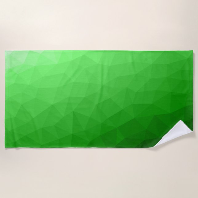 Serviette De Plage Dégradé vert clair motif lumineux de maille géomét (Devant)