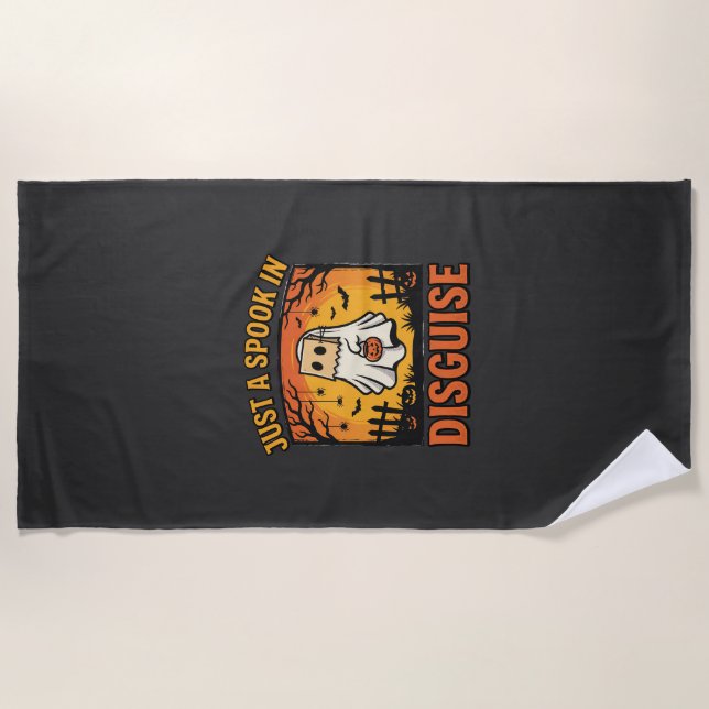 Serviette De Plage Déguisement de fantôme Halloween (Devant)