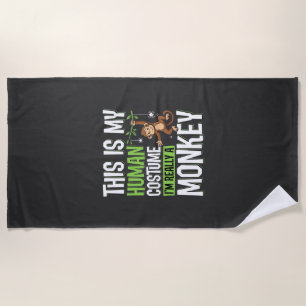 Serviette De Plage Déguisement de singe drôle vecteur Halloween
