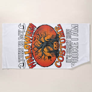 Serviette De Plage Déguisement Halloween Citrouille Cassée Arbre Épou