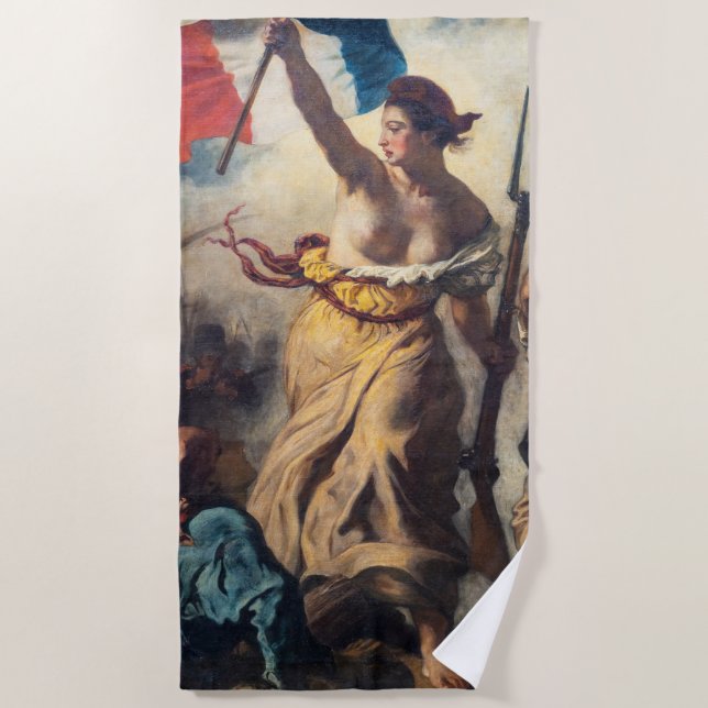 Serviette De Plage Delacroix - La Liberté guidant le peuple Gros plan (Devant)