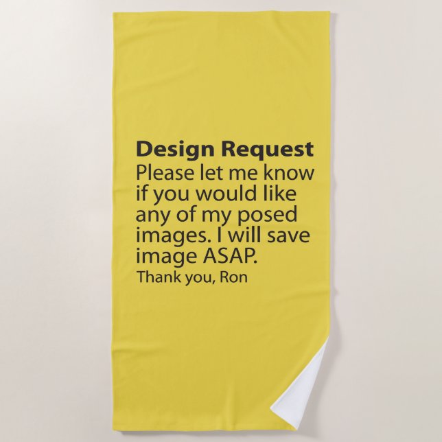 Serviette De Plage Demande de design Beach Towel (Devant)