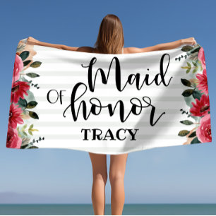 Serviette De Plage Demoiselle d'Honneur Cadeau de l'Enterrement de Vi
