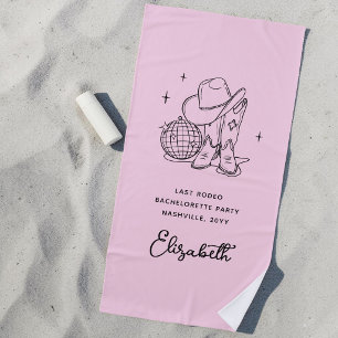 Serviette De Plage Demoiselle d'honneur Pink Disco Cowgirl Enterremen
