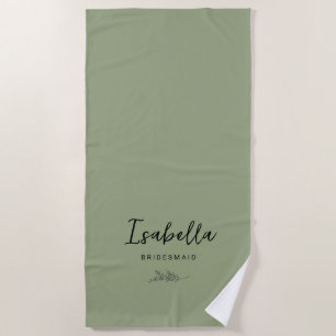 Serviette De Plage Demoiselles d'honneur Botanique Vert Olive