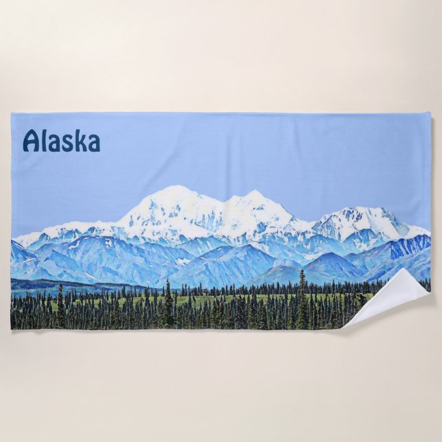 Serviette De Plage Denali (Mt. McKinley) (Devant)