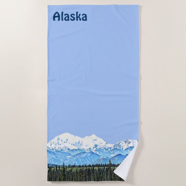 Serviette De Plage Denali (Mt. McKinley) (Devant)