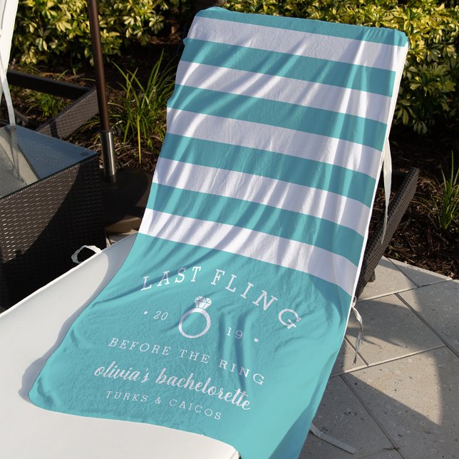 Serviette De Plage Dernier Fling avant le week-end de bachelorette (Créateur téléchargé)
