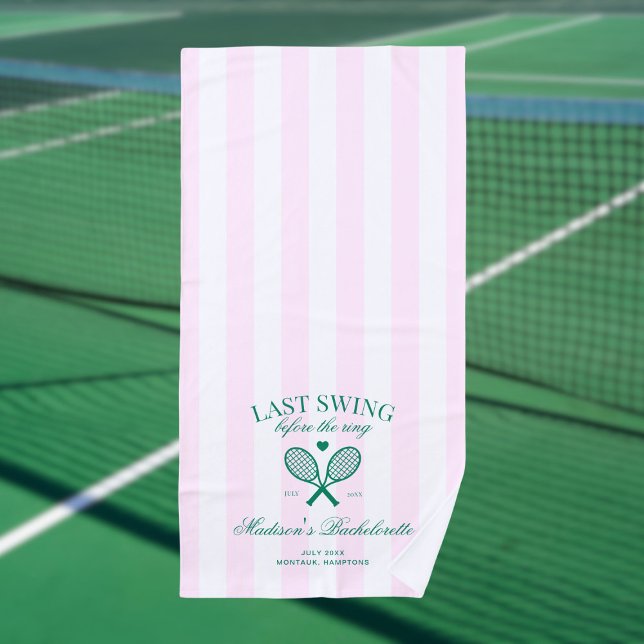 Serviette De Plage Dernier Swing Avant Le Ring Retro Tennis Bach (Créateur téléchargé)