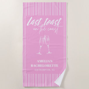 Serviette De Plage Dernier toast sur la côte Pink Bachelorette fête