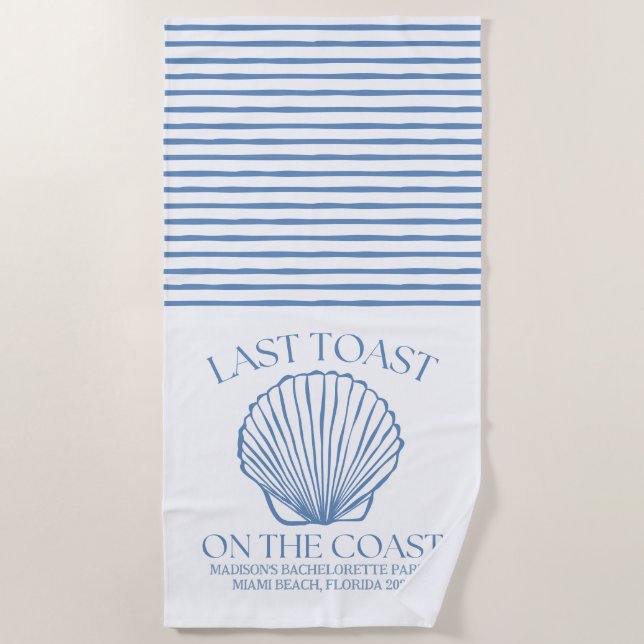 Serviette De Plage Dernier Toast Whimsique sur la Côte (Devant)