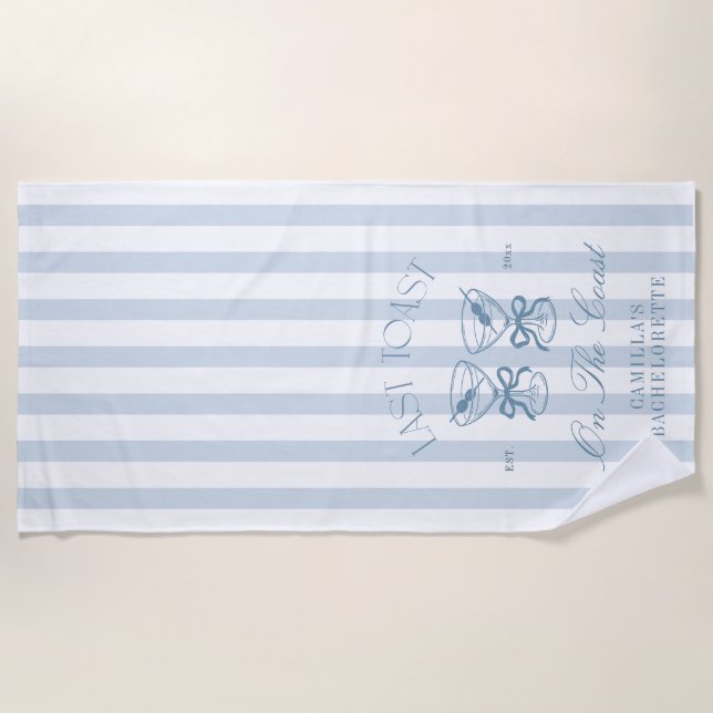 Serviette De Plage Dernière Toast sur la côte Beach Bachelorette  (Devant)