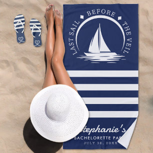 Serviette De Plage Dernière voile avant la mariée Voile Bleu Enterrem