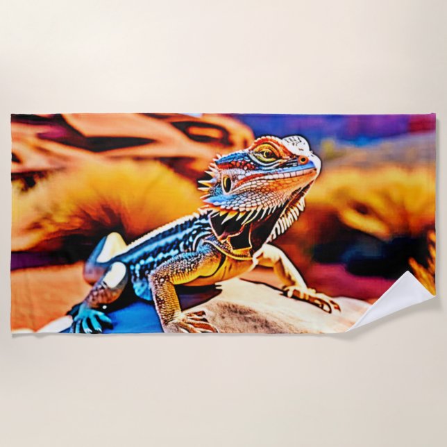 Serviette De Plage Desert Dragon Lizard Design (Devant)