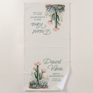 Serviette De Plage Desert Vibes Bachelorette Party Blooming Cactus