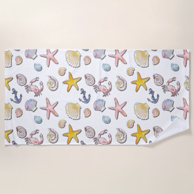 Serviette De Plage Design de plage simple et agréable (Devant)