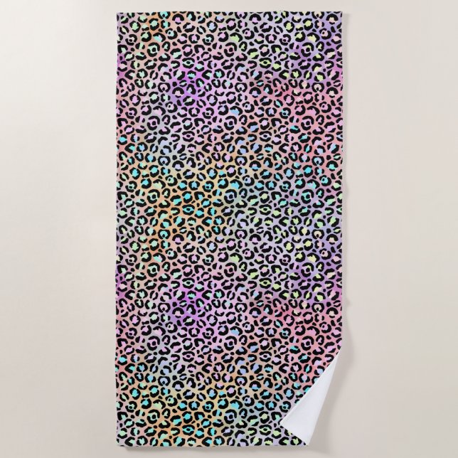 Serviette De Plage Design Iridescendant Leopard Series 6 (Devant)