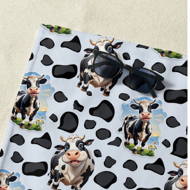 Serviette De Plage Design Motif animal de vache (Créateur téléchargé)