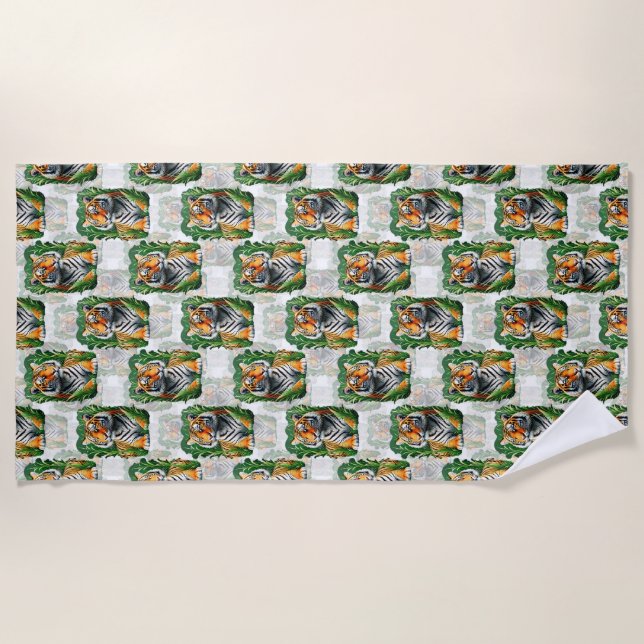 Serviette De Plage Design Motif de tigre (Devant)