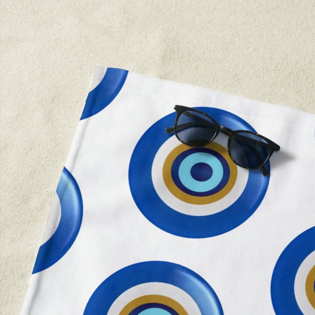 Serviette De Plage Design oeil grec juste ajouter du texte (En situation)