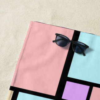 Serviette De Plage Design rectangle moderne couleur pastel